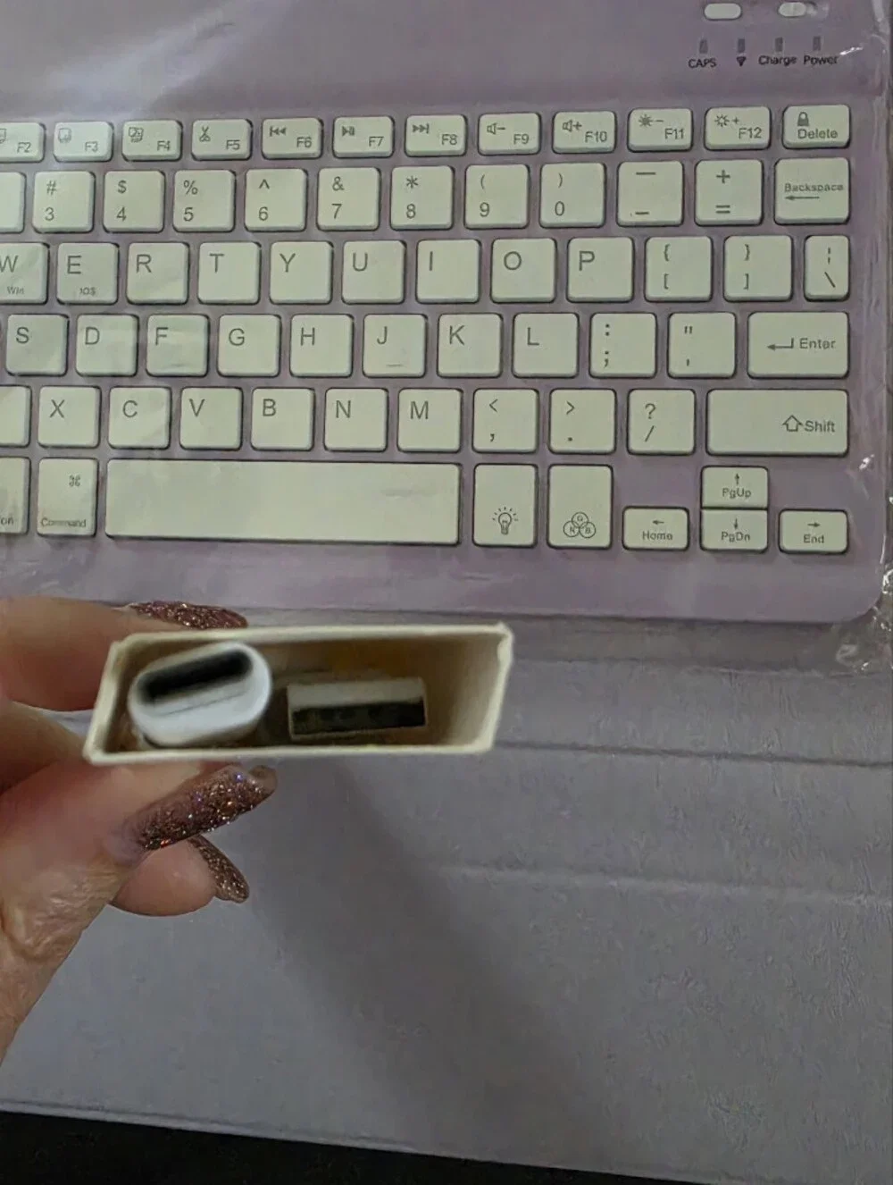 Compact Lavender Bluetooth Keyboard Case for Tablet